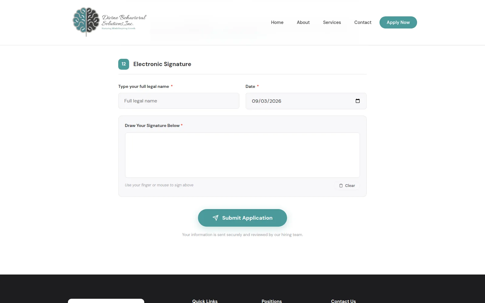 Sign with a finger or mouse, then submit.