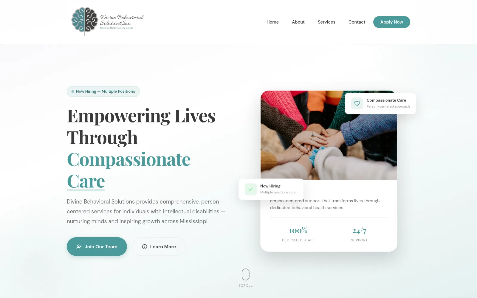 Screenshot of Divine Behavioral Solutions